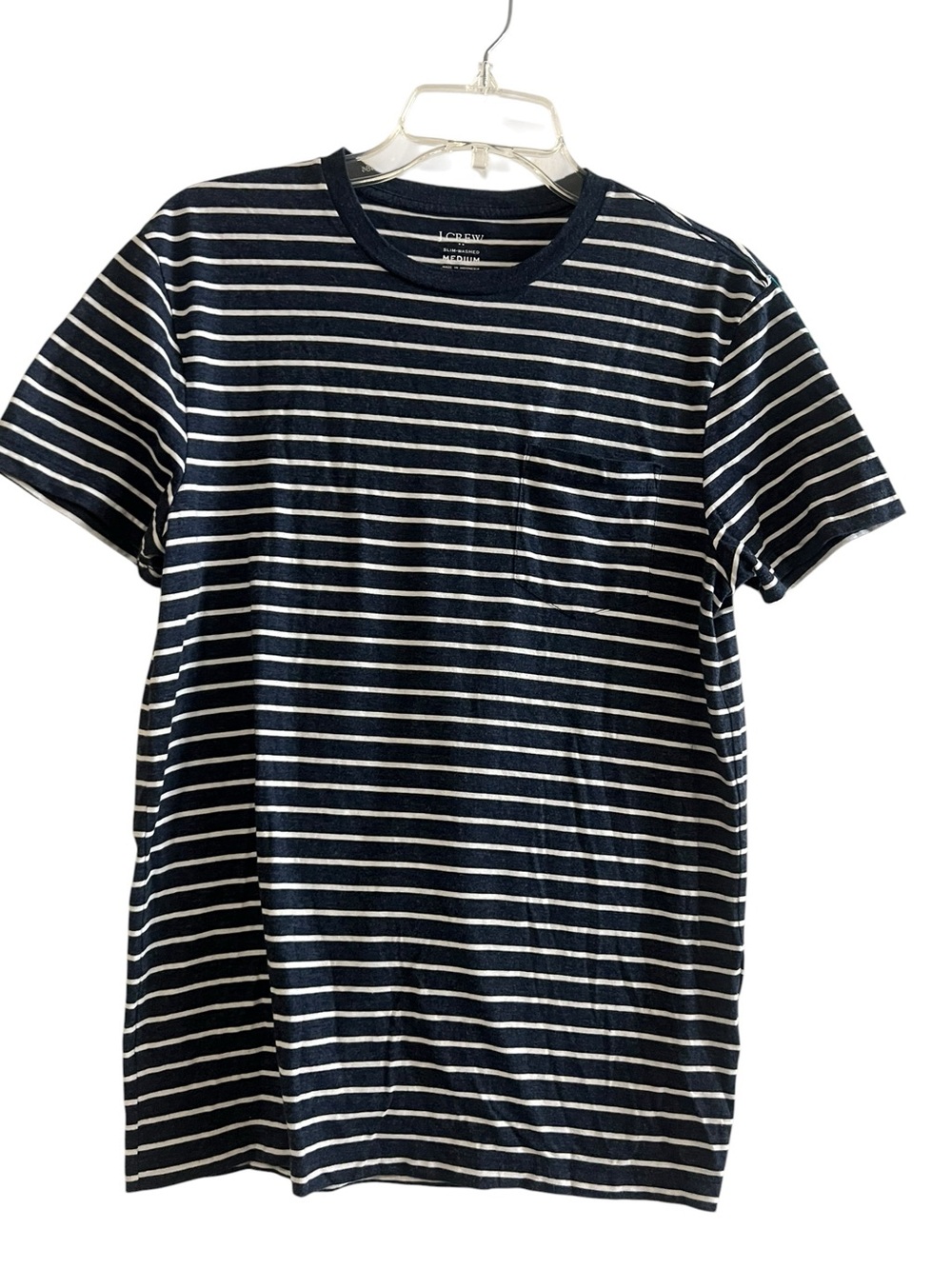 J.CREW Slim-Washed Striped Pocket T-Shirt Medium